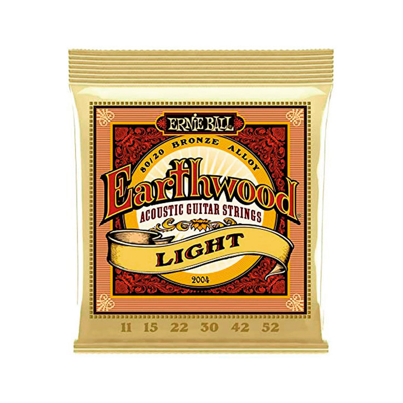 Cuerdas Para Guitarra Acústica Metálica Ernie Ball Earthwood 2004 Light 11-52, Bronce