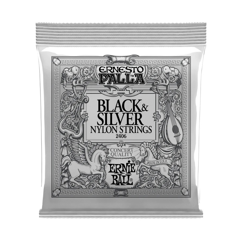 Cuerdas Para Guitarra Acústica Clásica Ernie Ball Ernesto Palla 2406, Nylon Black/Silver