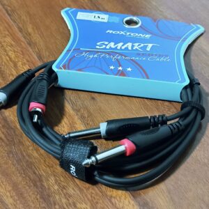 Cable Convertidor RCA - 6.3mm TS, 2M-2M, 3mts, Roxtone Smart