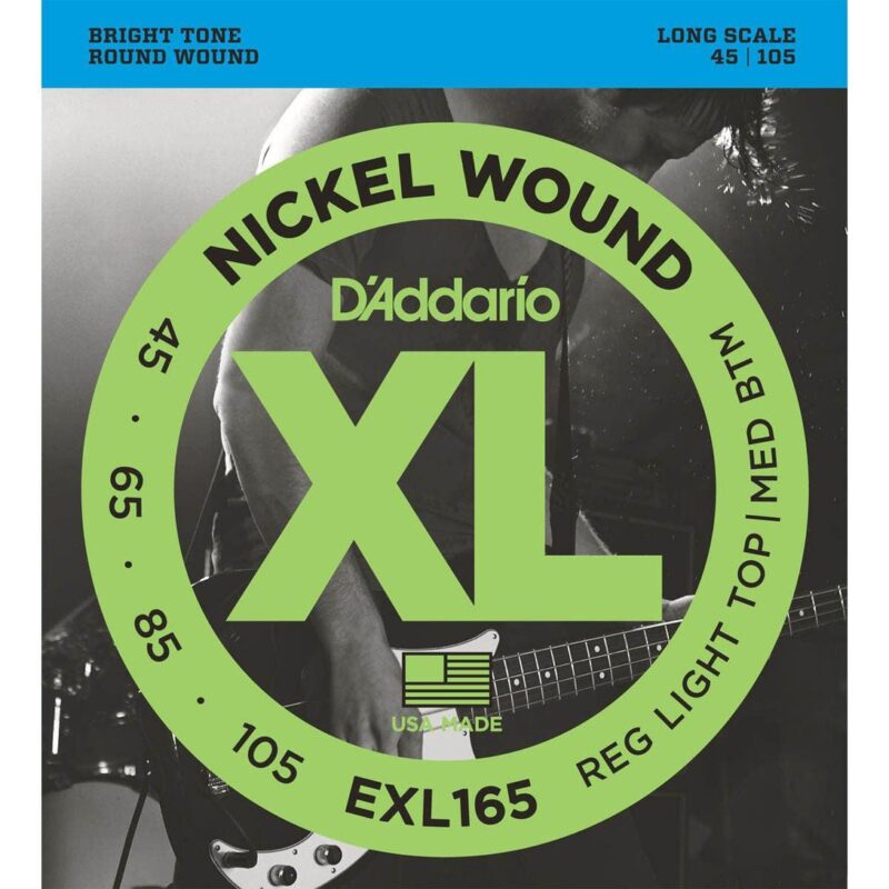 Encordado Para Bajo 4 Cuerdas, D'Addario EXL165, 45-105